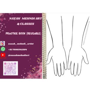 Mehndi Practice Book for Beginners | Reusable Book Buy One Get One Free with Henna powder – 10000x Times Perfect Paperback