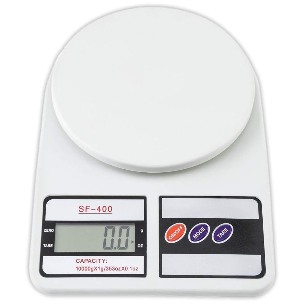 Digital Kitchen Weighing Scale | 10Kg x 1g Precision | Food Scale with LCD Display for Cooking, Baking, Meal Prep & Healthy Diet | Compact Electronic Weight Machine for Home Use.(White)