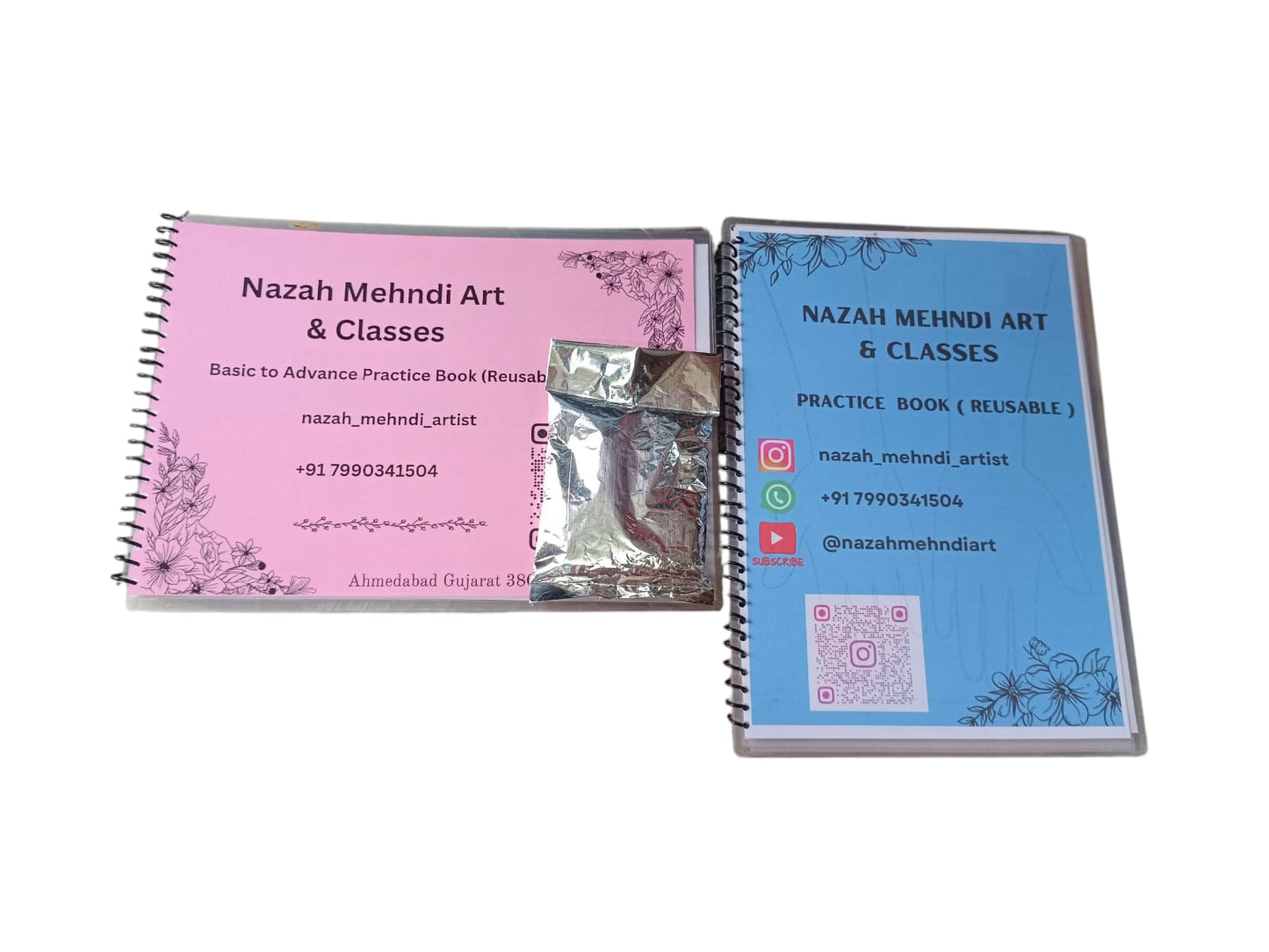 Mehndi Practice Book for Beginners | Reusable Book Buy One Get One Free with Henna powder – 10000x Times Perfect Paperback